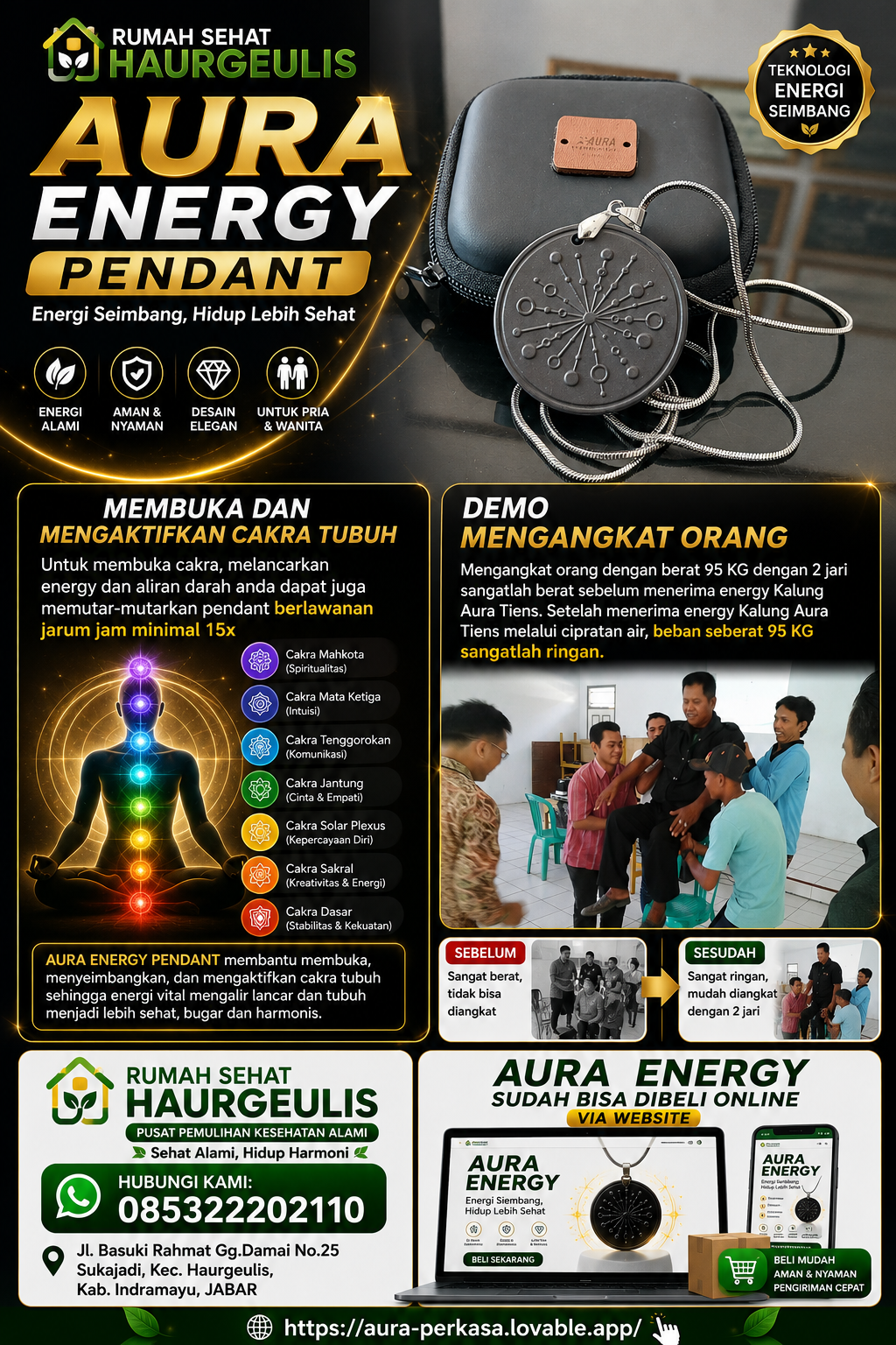 Poster Aura Energy Pendant — Membuka dan mengaktifkan cakra tubuh